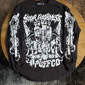 Black Graphic Long Sleeve Tee